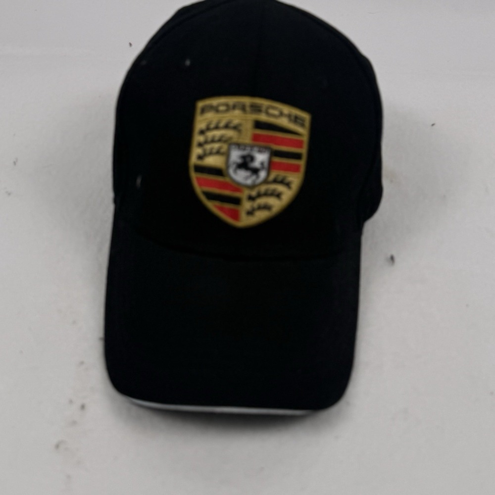 Porsche Genuine Crest Logo Cap Mens One Size Black Baseball Hat WAP0800050C